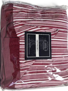 Madison Collection Red/Pink/White Stripe Full Size Bed Skirt